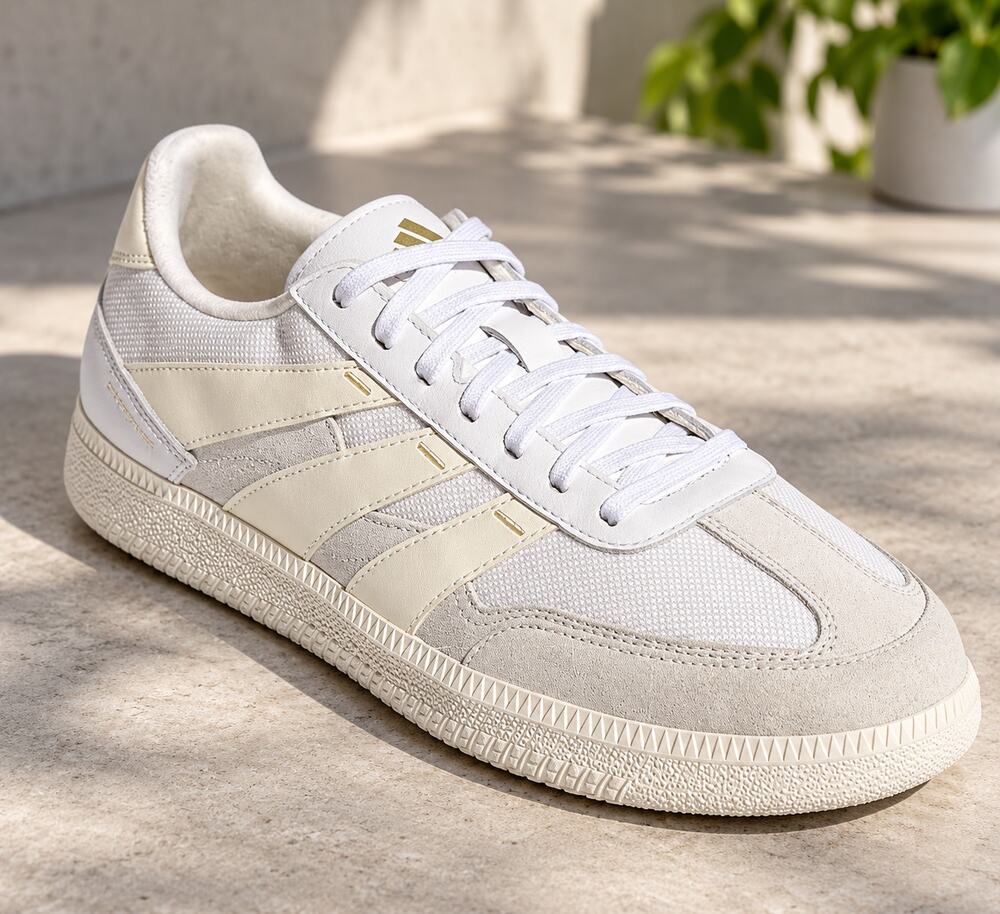 NWT adidas Unisex Predator  Indoor Sneaker,White/Off White/Gold Metallic, 7 Men